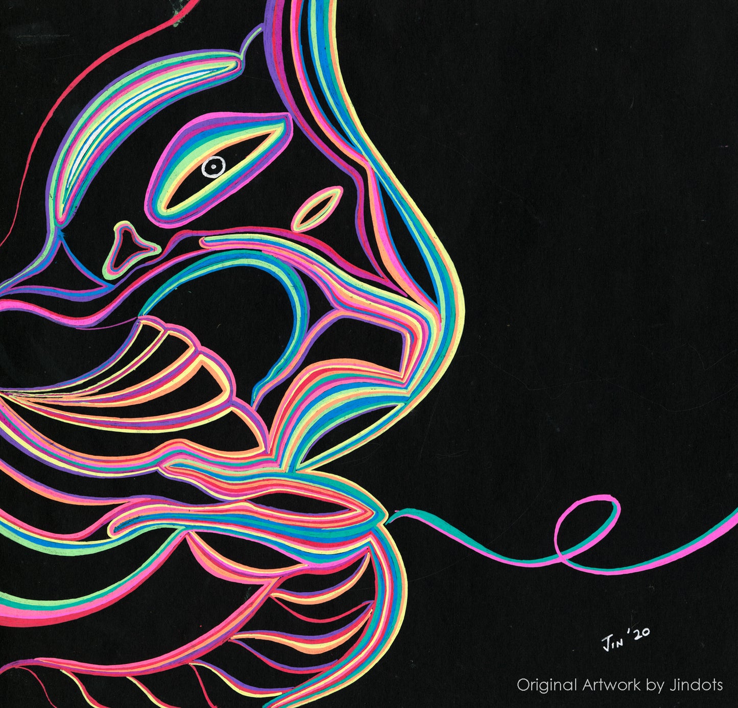 I am melting, Jindots, pens on paper, 2020