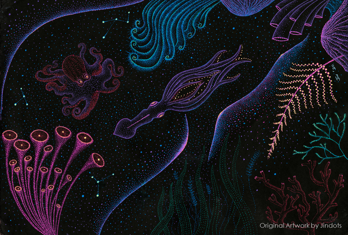 Squibussy, Jindots, pens on paper, 2020