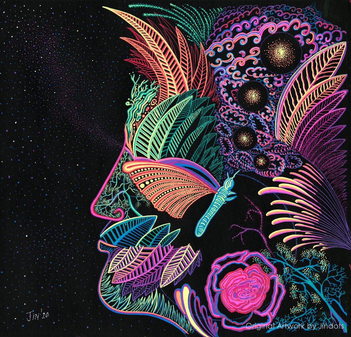 Forest Wisdom, Jindots, pens on paper, 2020