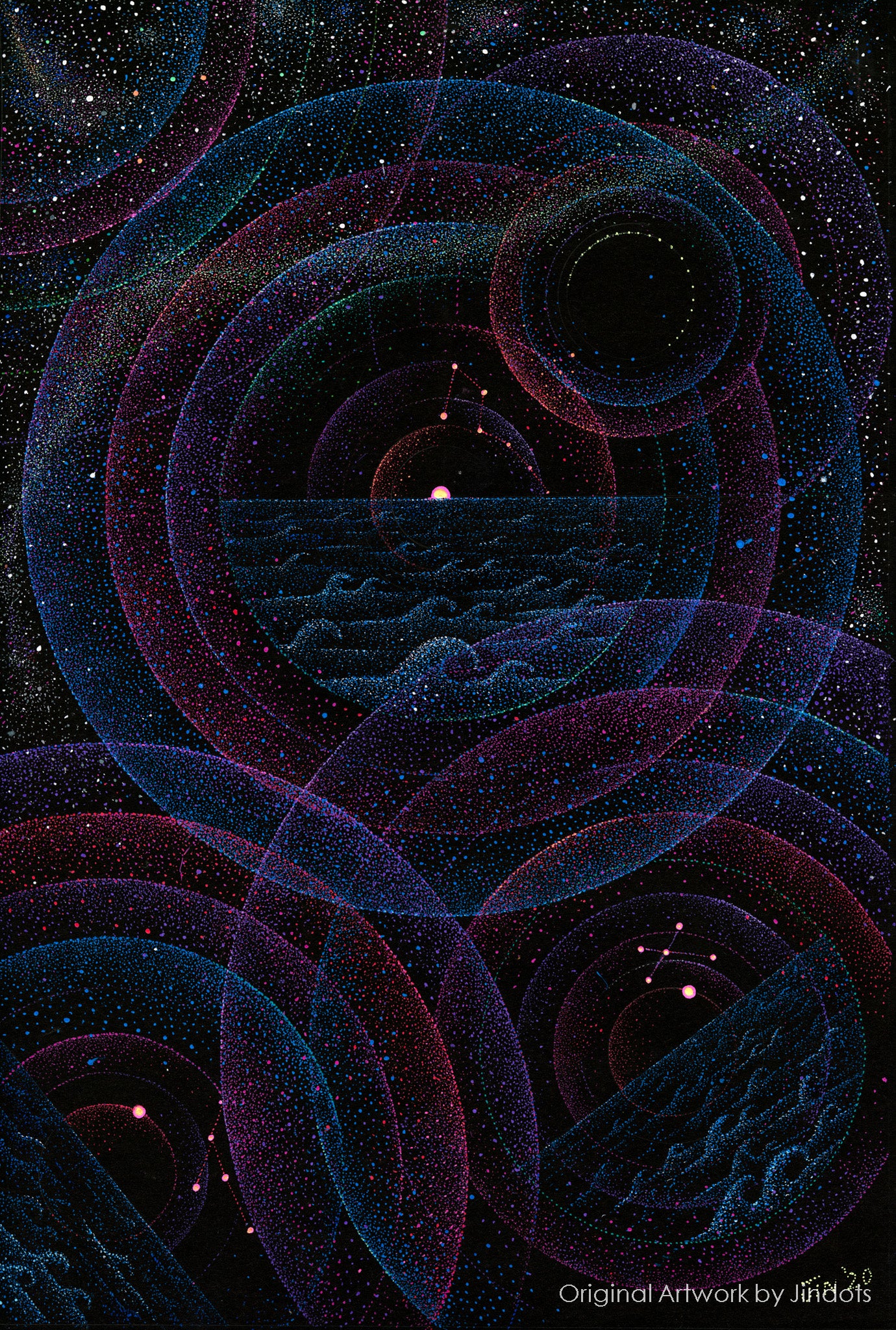 Alien Sunsets, Jindots, pens on paper, 2020