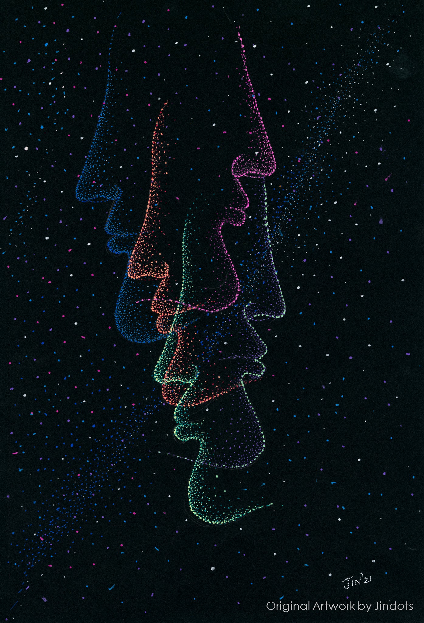 Anxiety, Jindots, pens on paper, 2021