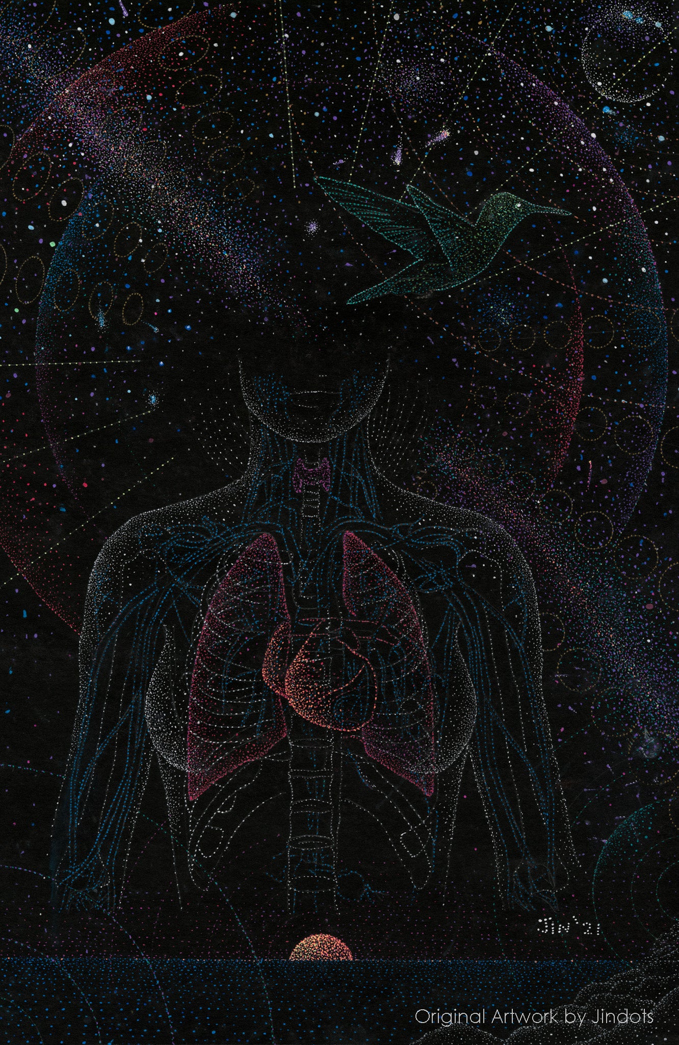 Air We Breathe, Jindots, pens on paper, 2021