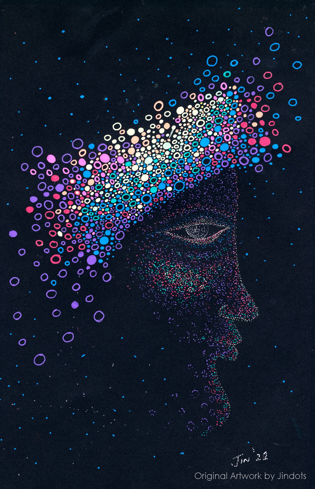 Human Creativity, Jindots, pens on paper, 2021