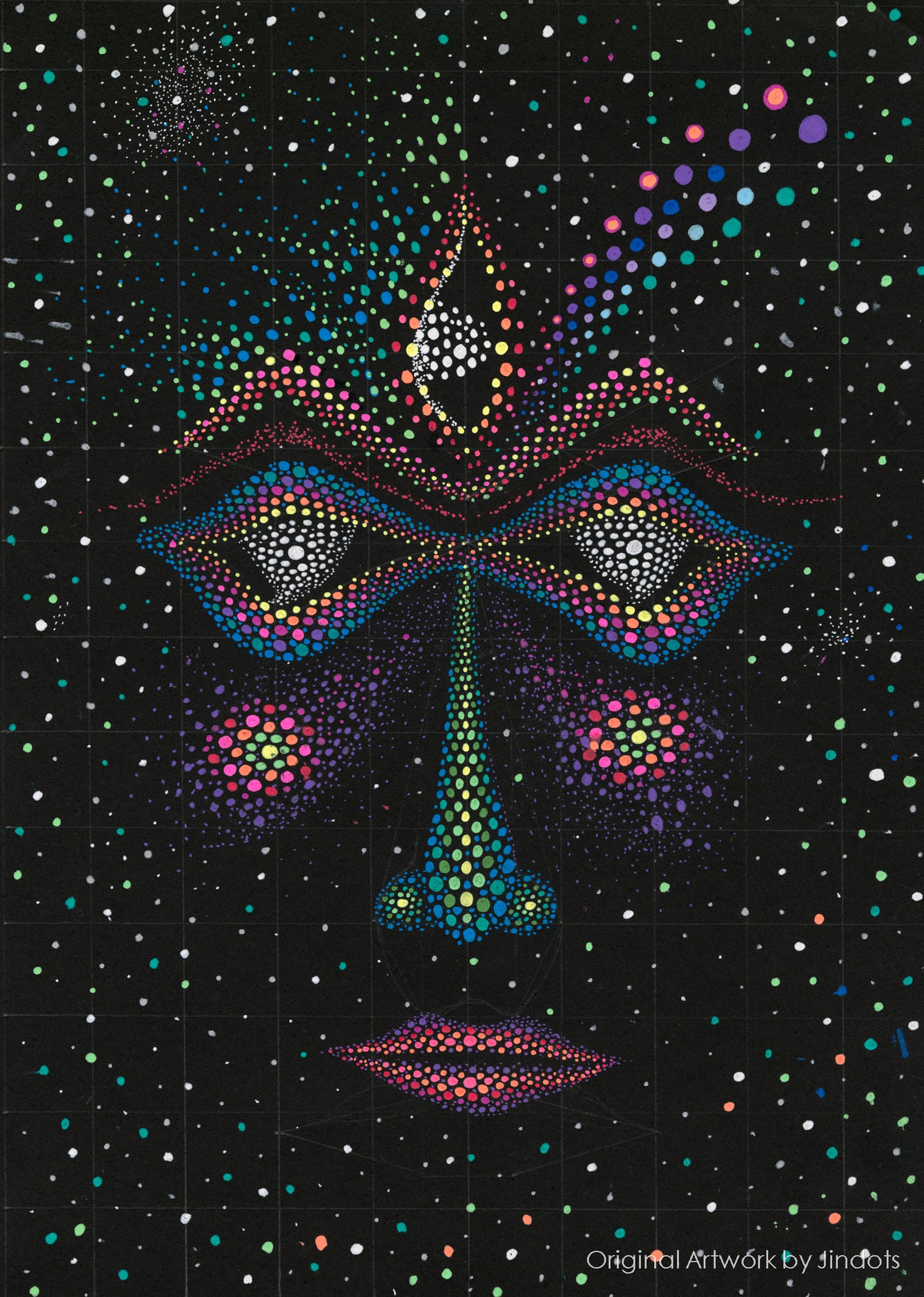 Too Much Changa, Jindots, pens on paper, 2022