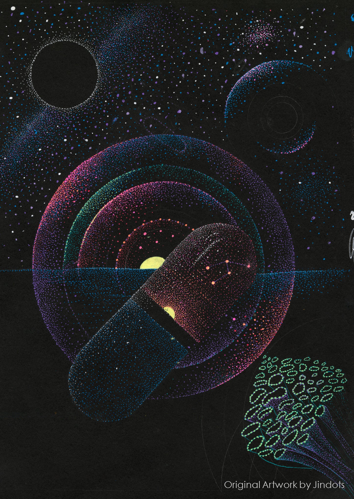 Red pill or blue pill, Jindots, pens on paper, 2022