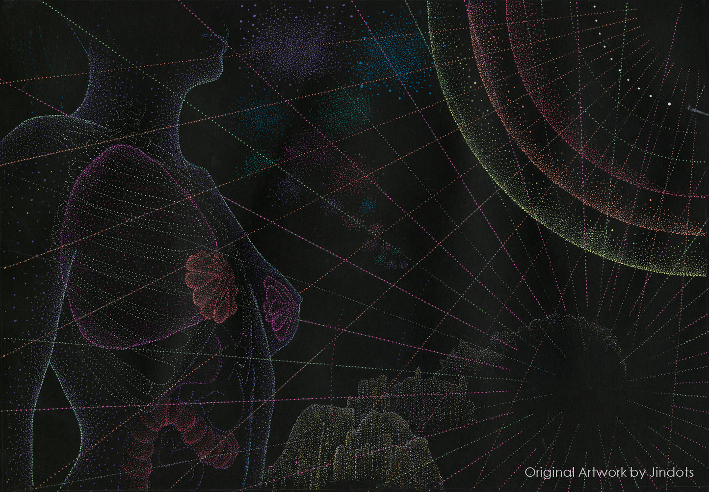 Willpower, Jindots, pens on paper, 2023