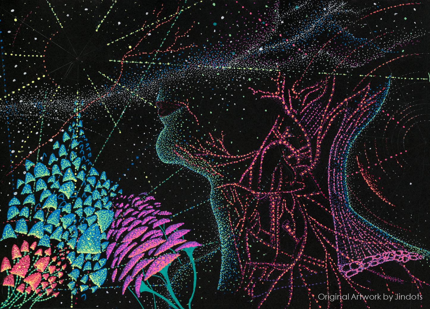 We are mycelium, Jindots, pens on paper, 2023