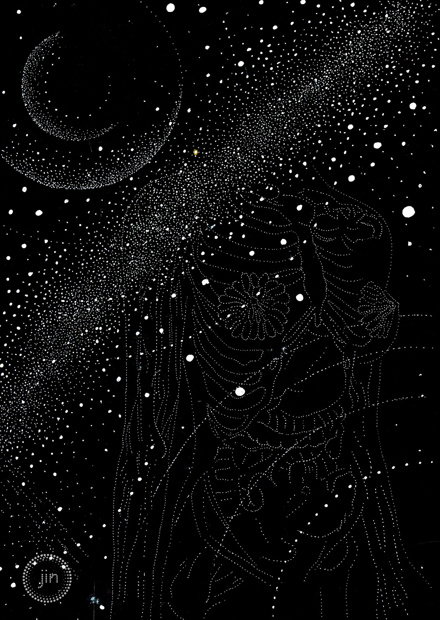 She is Cosmic - Original Artwork by Jindots