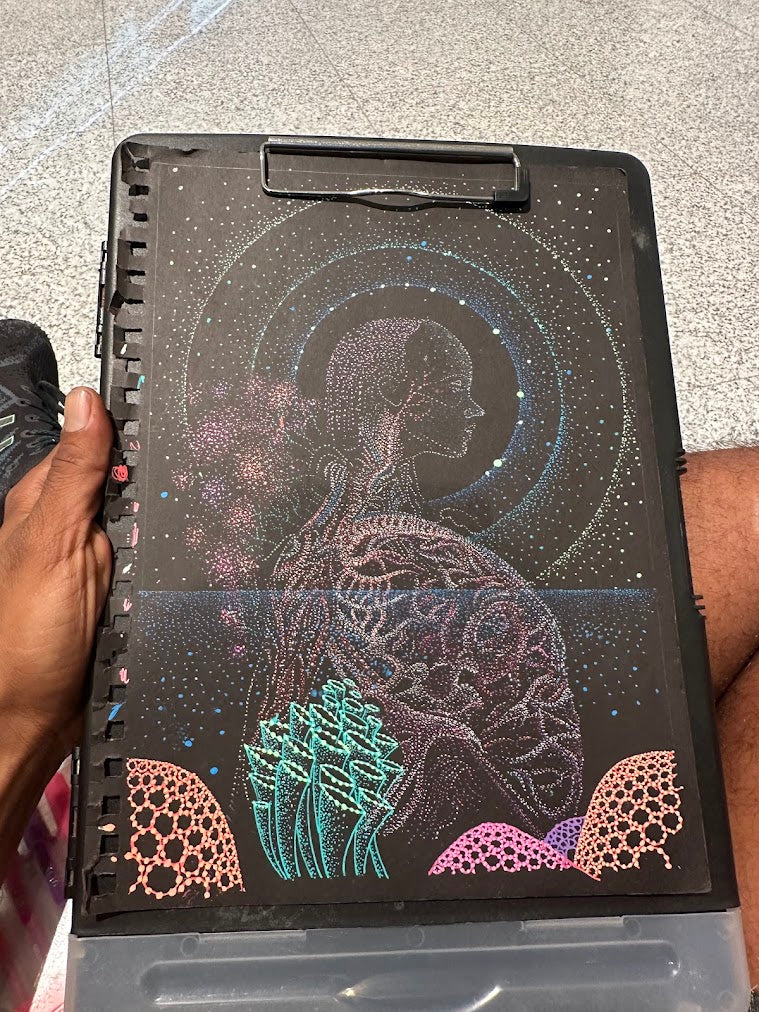 Psychedelic Mermaid - Original Artwork by Jindots