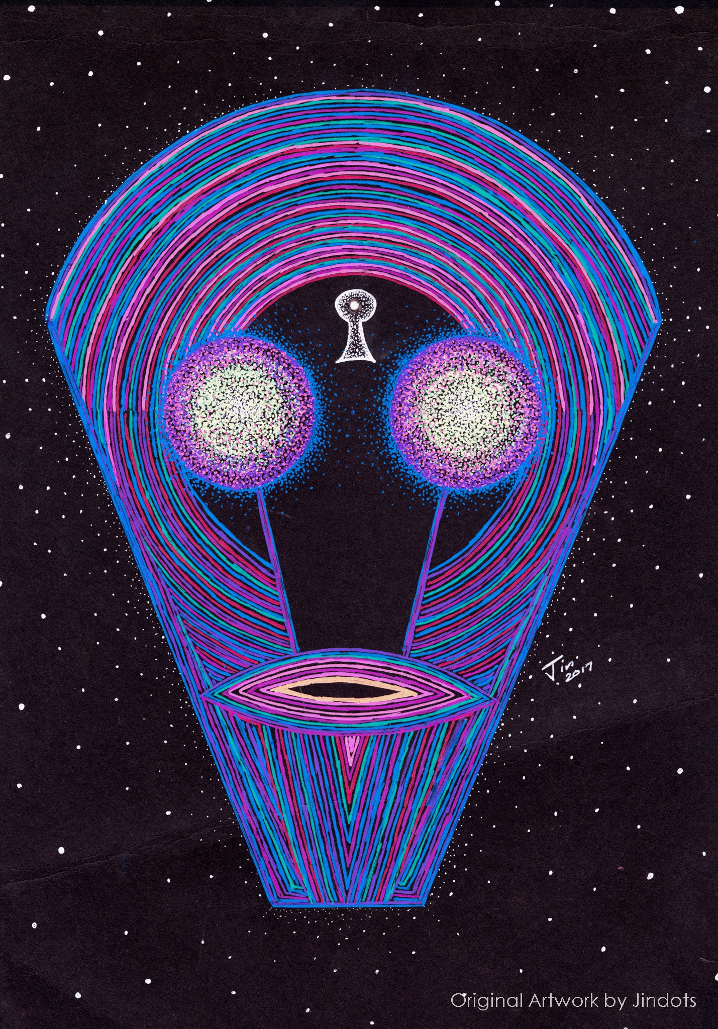 Alert, Jindots, pens on paper, 2017