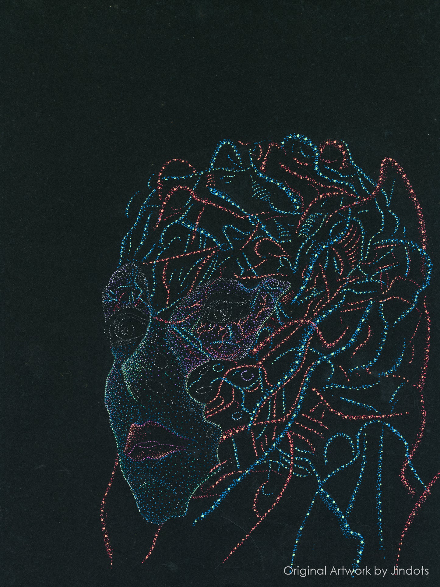 Cheap Dopamine, Jindots, pens on paper, 2025