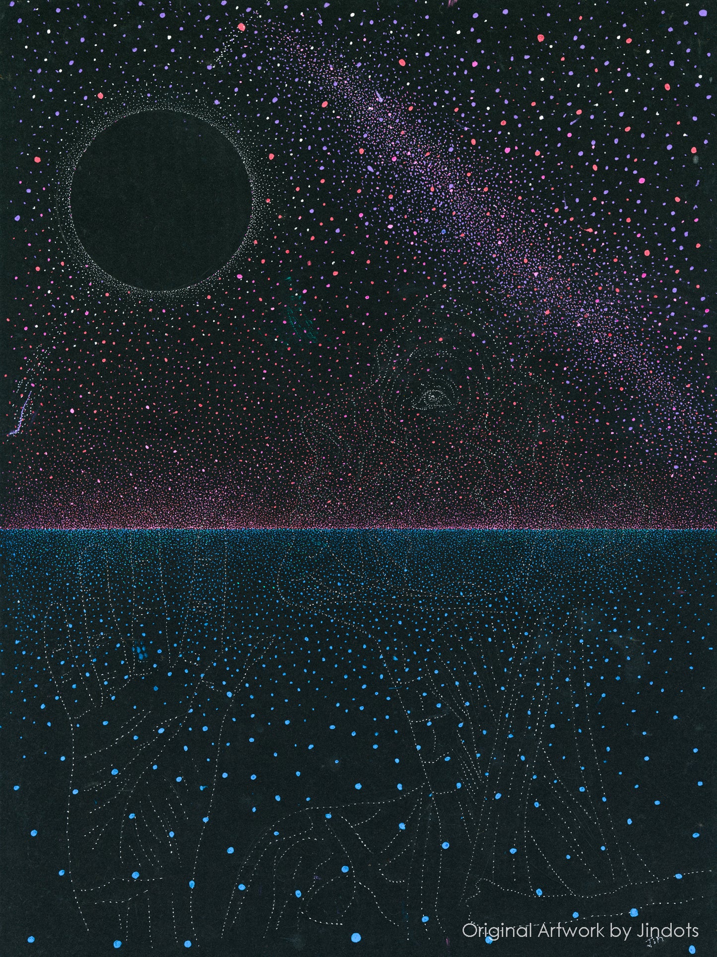 Dreaming, Jindots, pens on paper, 2025