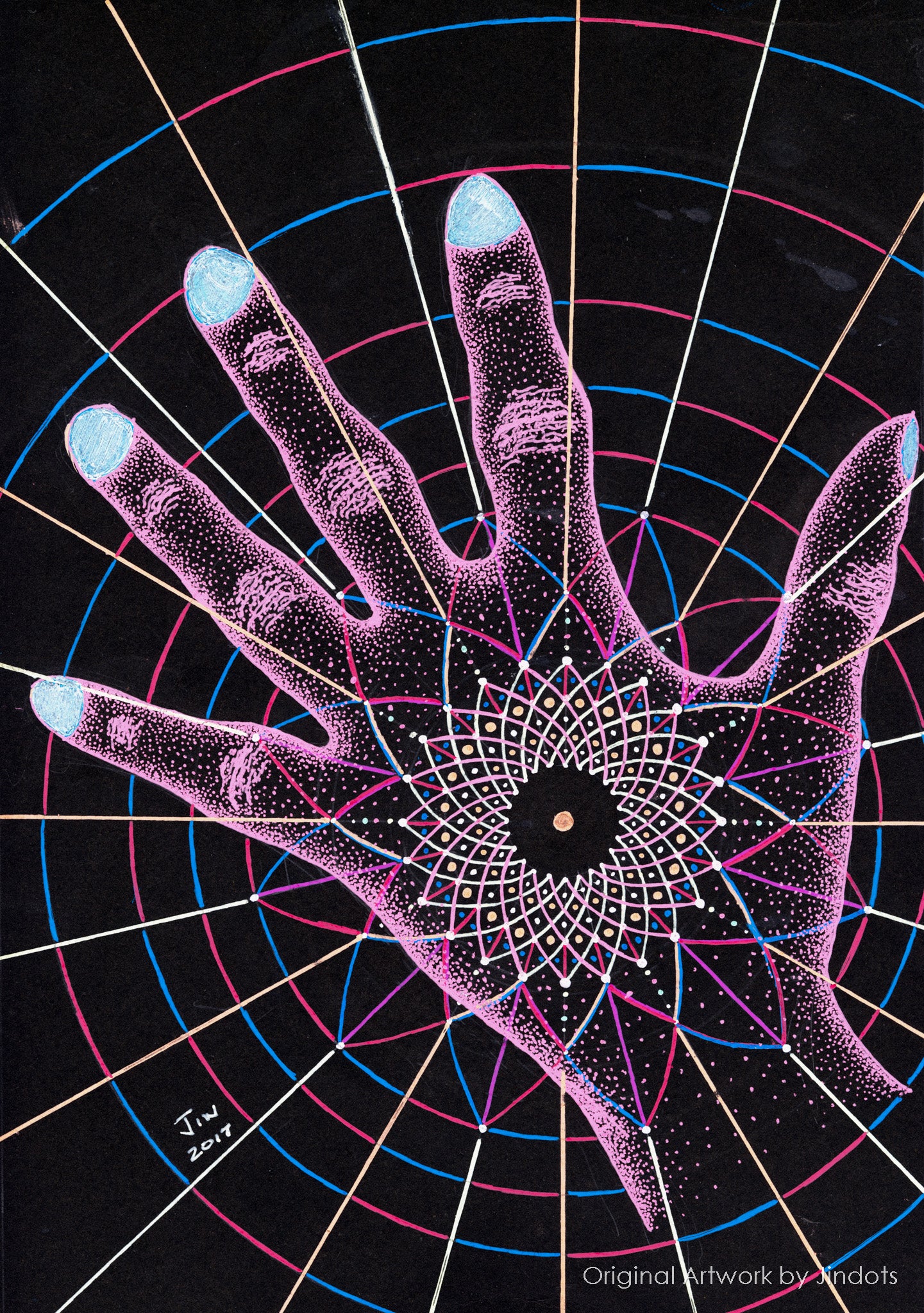 Give, Jindots, pens on paper, 2017