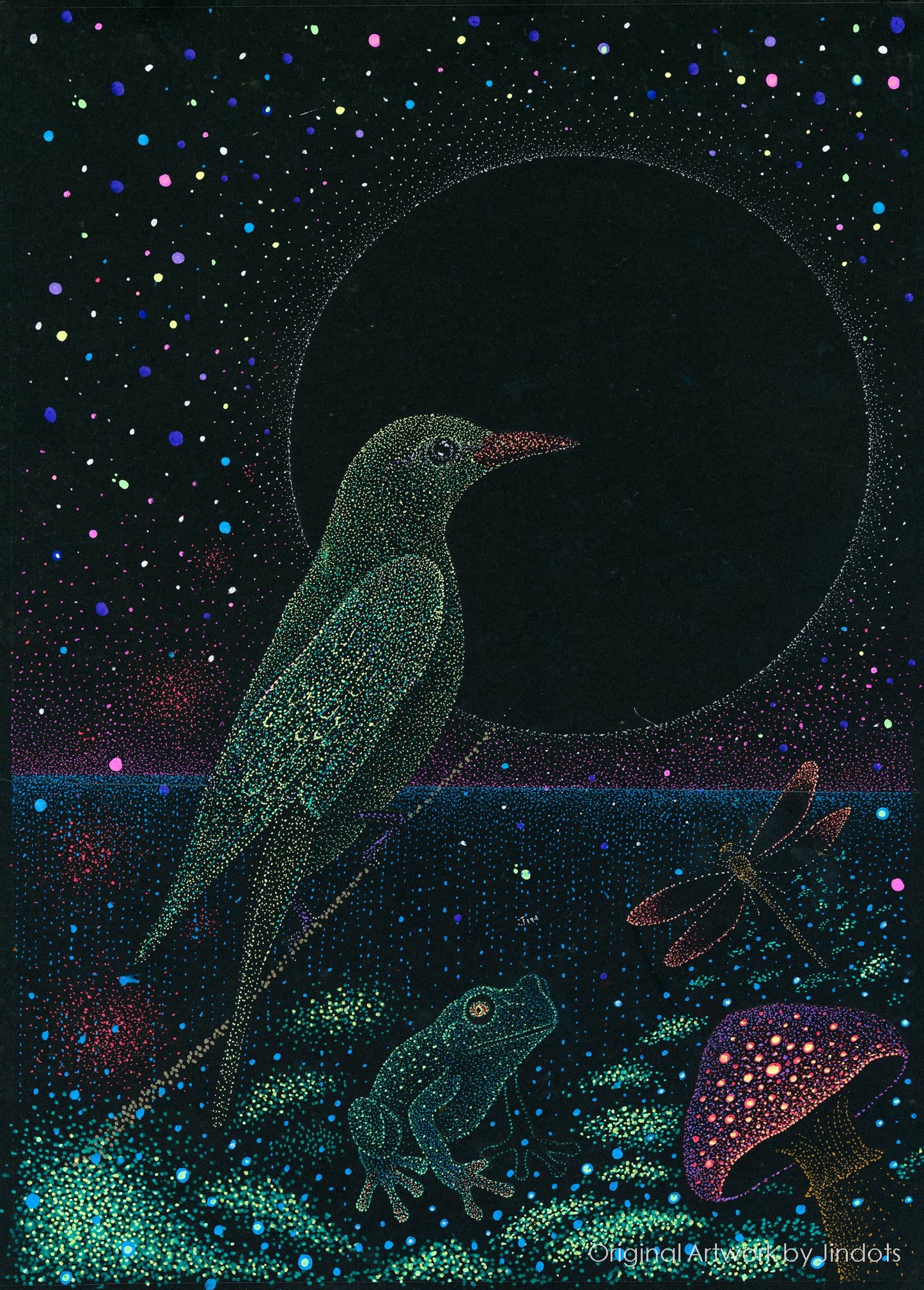 Golden Oriole, Jindots, pens on paper, 2025