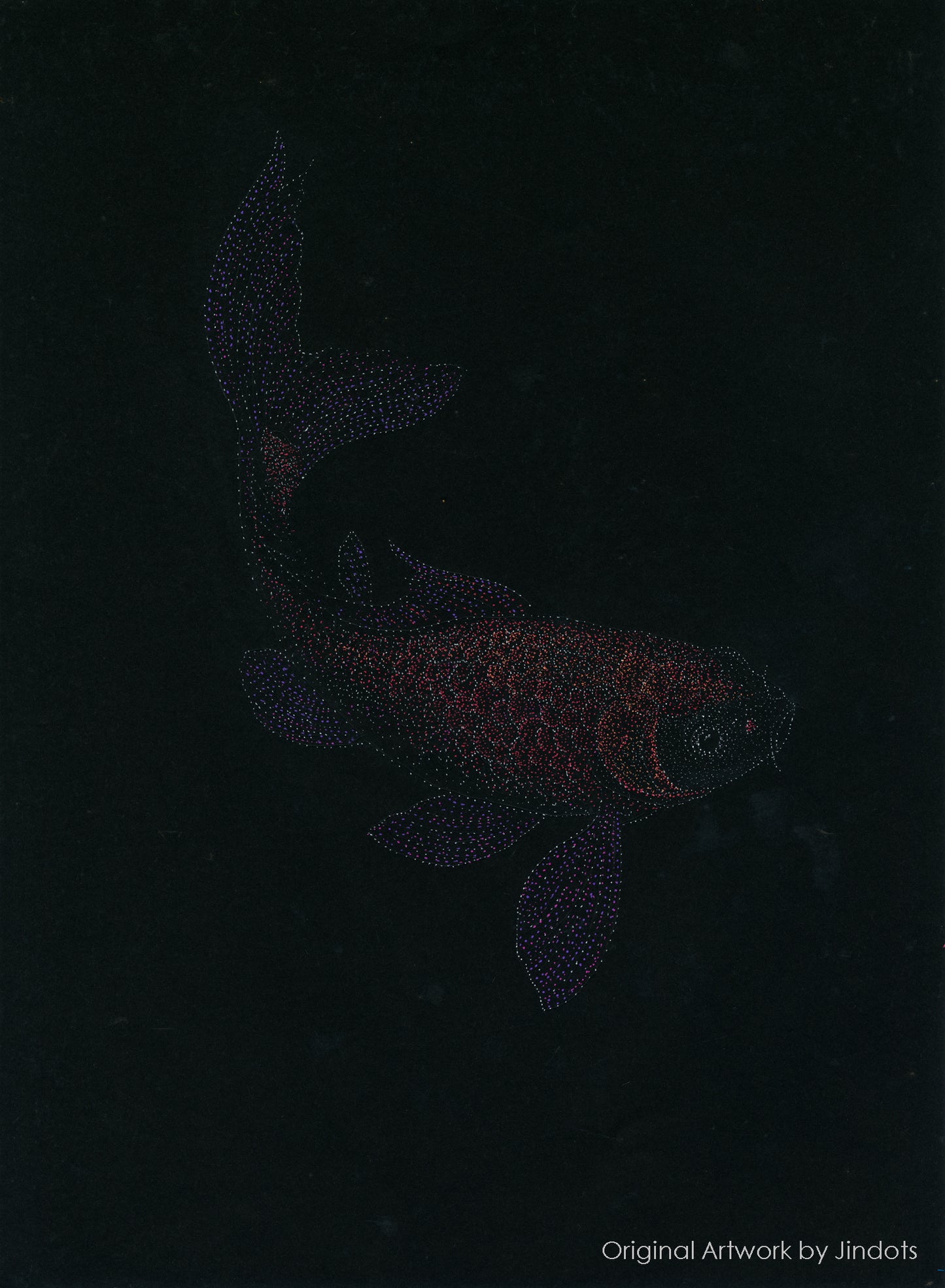 Koi, Jindots, pens on paper, 2025