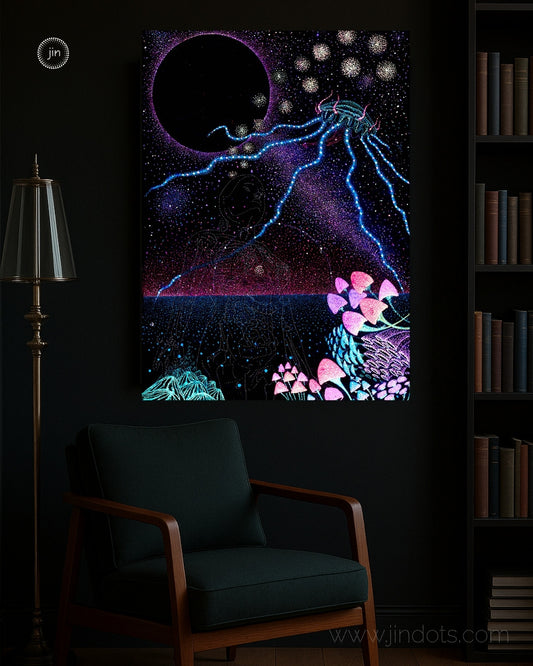 Mycelium Mamma: Psychedelic Visionary Art: Gallery-wrapped ready to hang canvas print