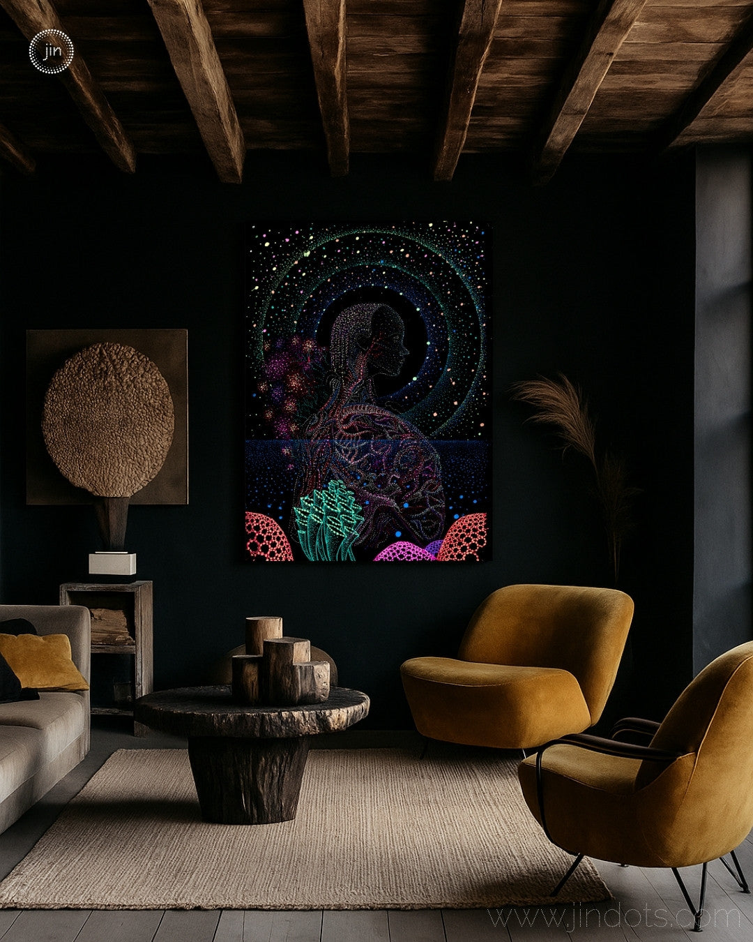 Psychedelic Mermaid - Original Artwork by Jindots