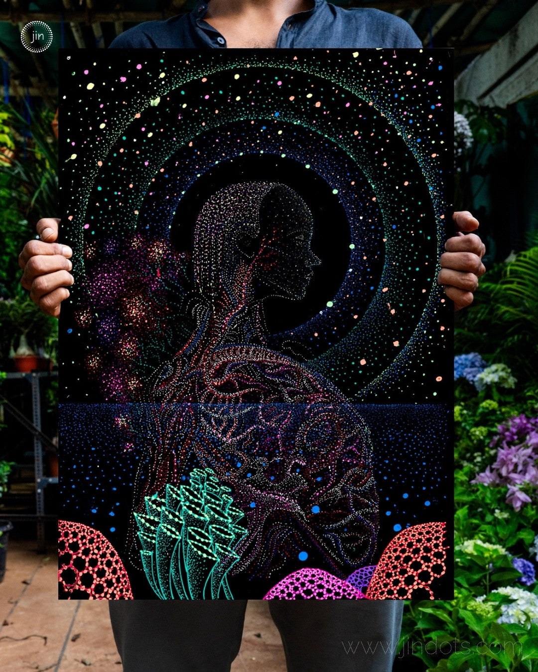Psychedelic Mermaid - Original Artwork by Jindots