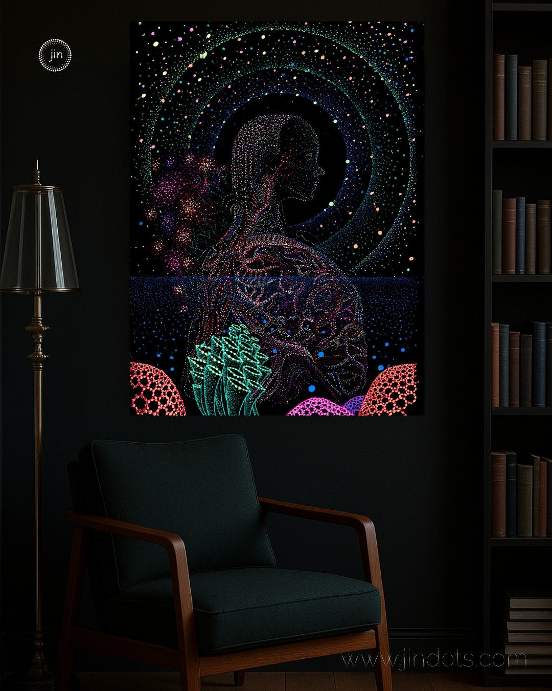 Psychedelic Mermaid - Original Artwork by Jindots