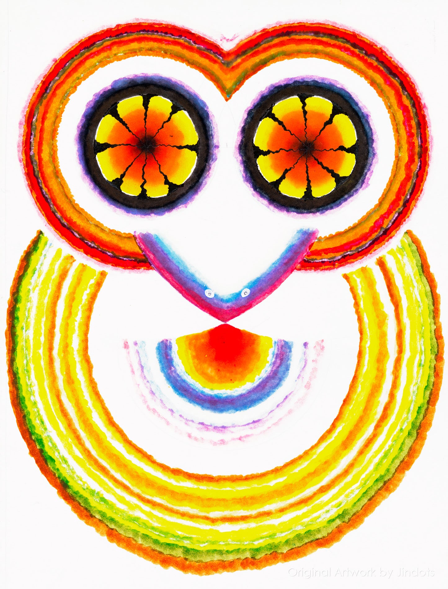 Psyowl, Jindots, water colors on paper, 2017