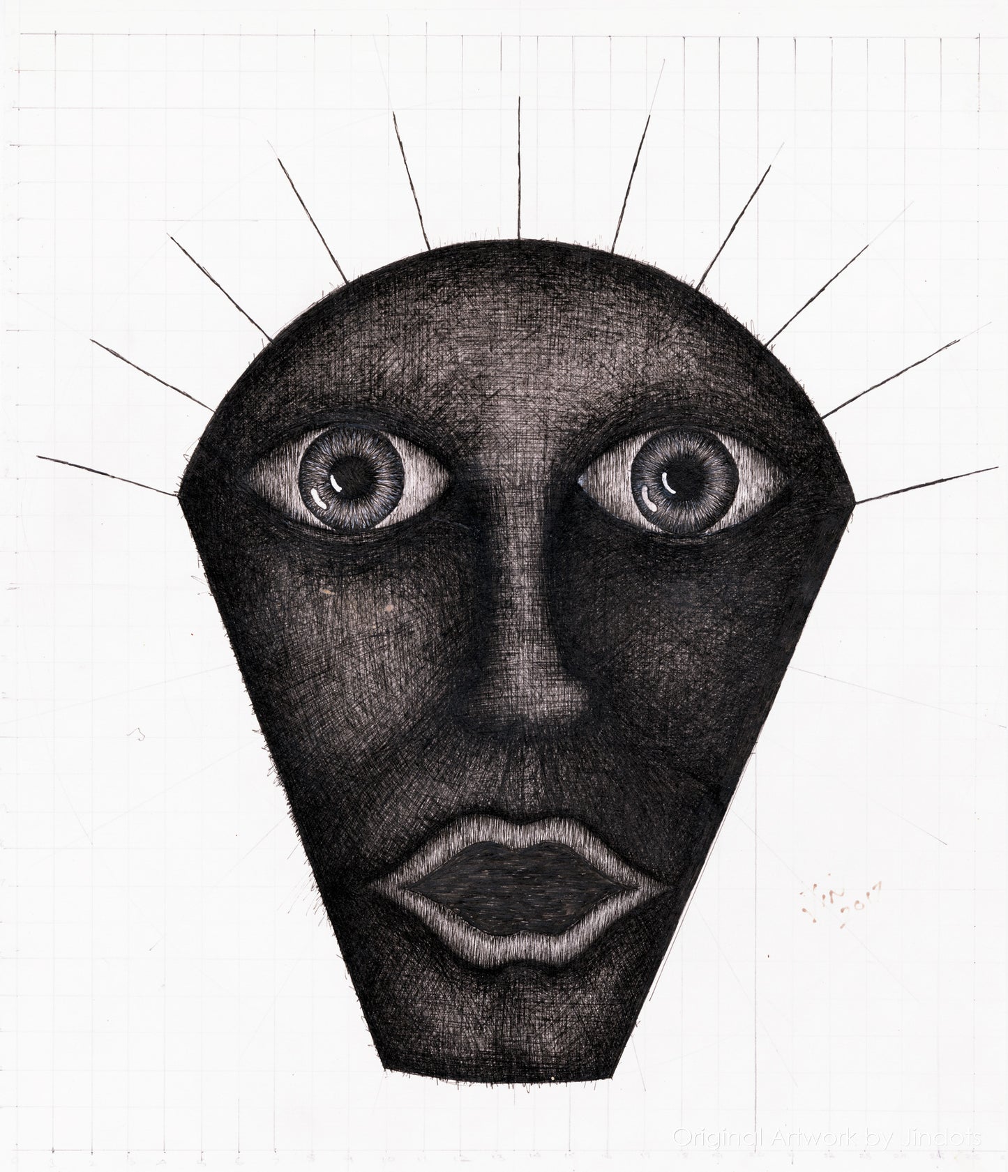 Shape shifter, Jindots, pens on paper, 2017