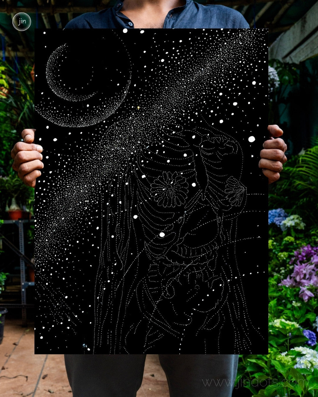 She is Cosmic - Original Artwork by Jindots