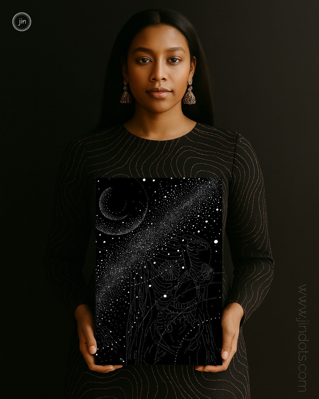She is Cosmic - Original Artwork by Jindots