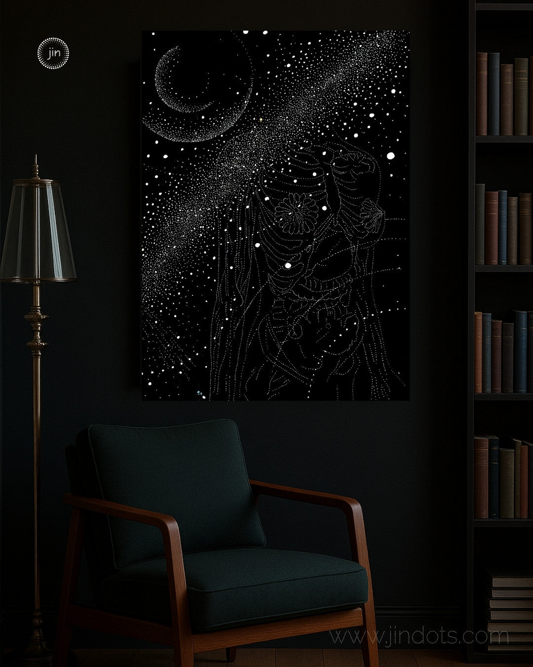 She is Cosmic - Original Artwork by Jindots