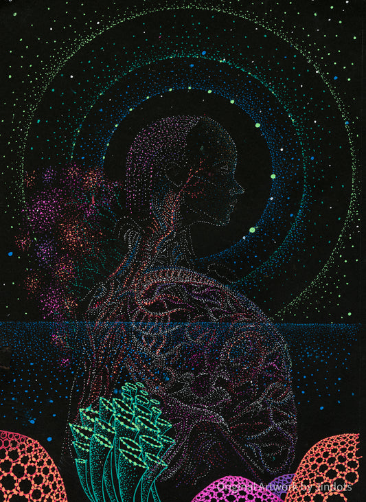 Psychedelic Mermaid - Original Artwork by Jindots