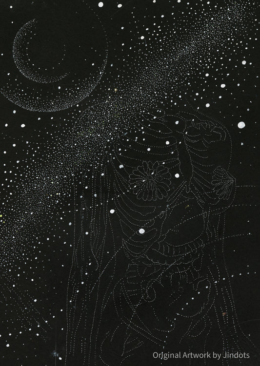 She is Cosmic - Original Artwork by Jindots