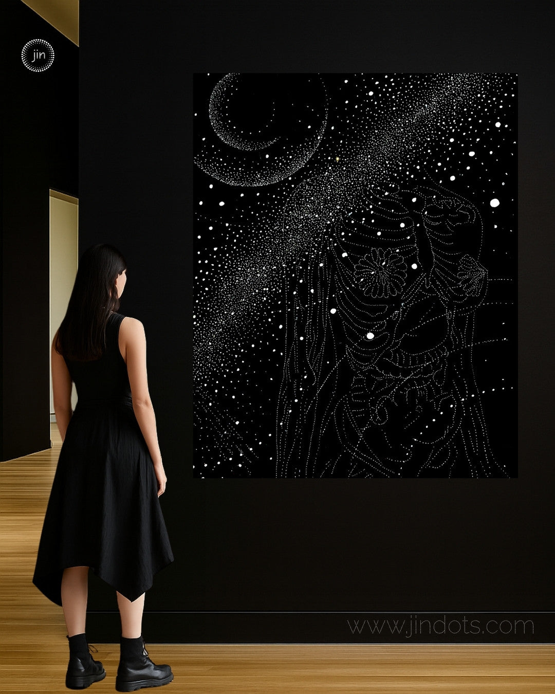 She is Cosmic - Original Artwork by Jindots