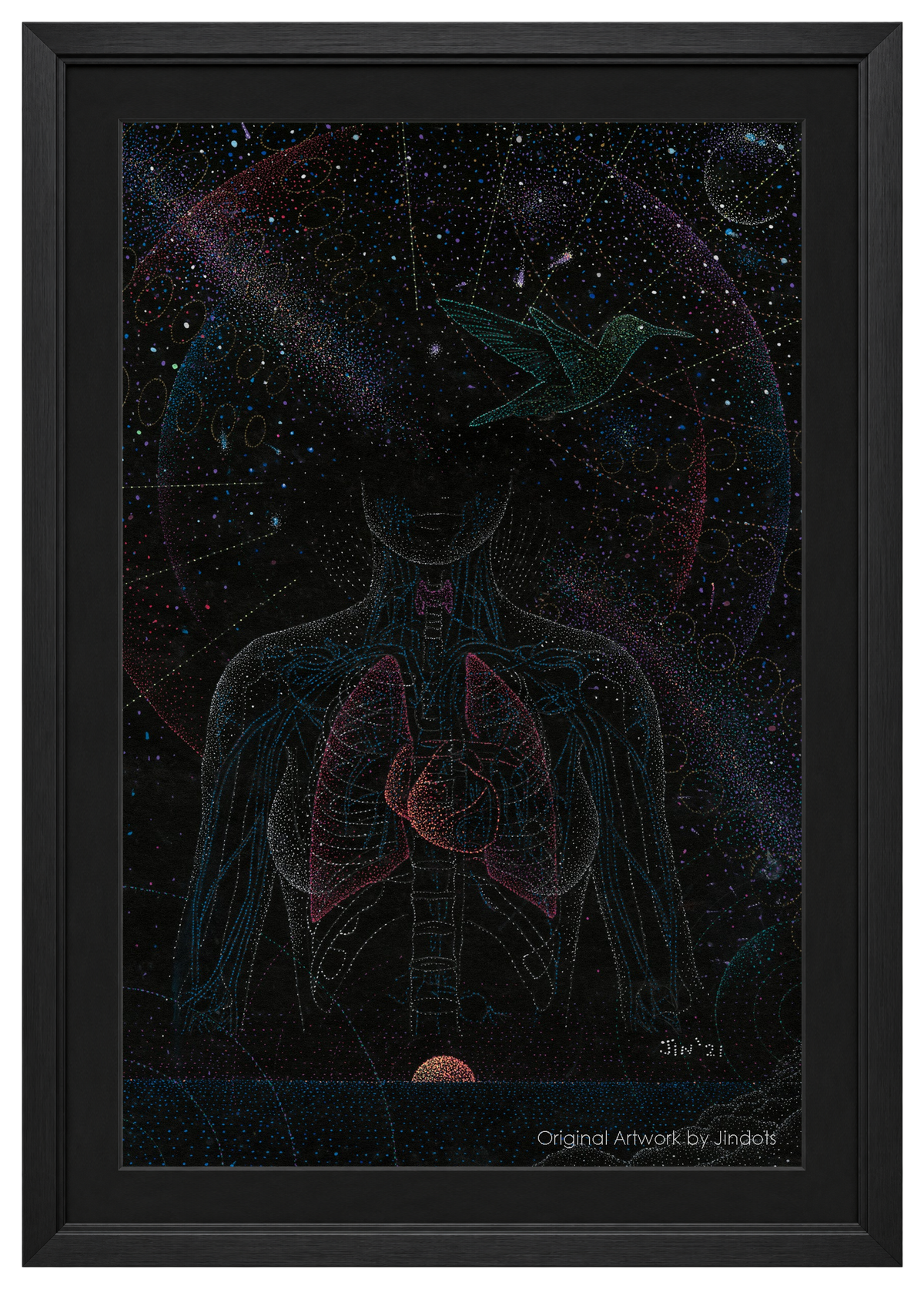 2021: Inner Journey by Jinesh Parekh, featuring Air We Breathe in a black frame with black matting.