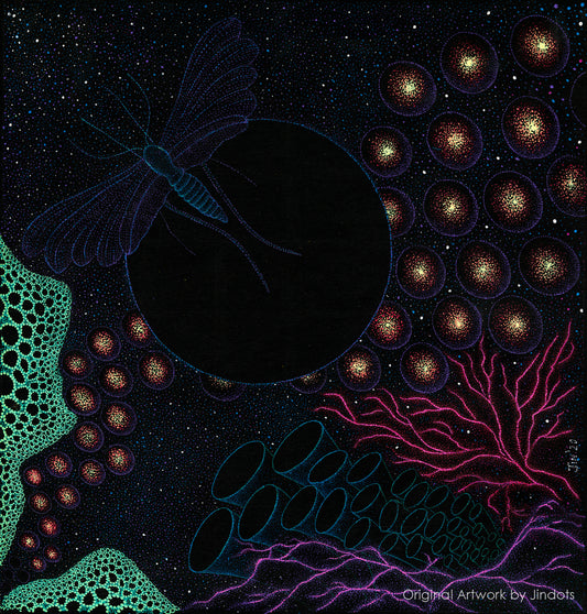 Coral Moths, Jindots, pens on paper, 2020