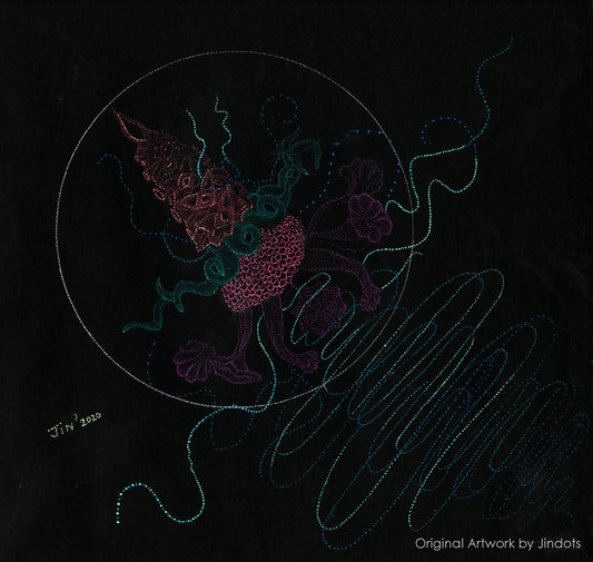 Deep Blue Critters, Jindots, pens on paper, 2020