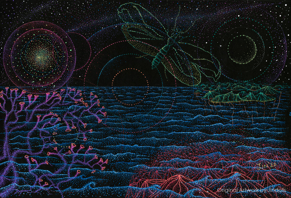 Paradise is Within, Jindots, pens on paper, 2020