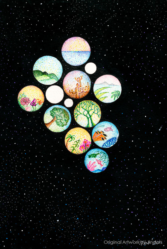 Parallel Universe, Jindots, pens on paper, 2020