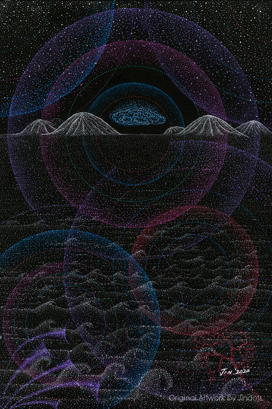 Hazy Sunsets, Jindots, pens on paper, 2020