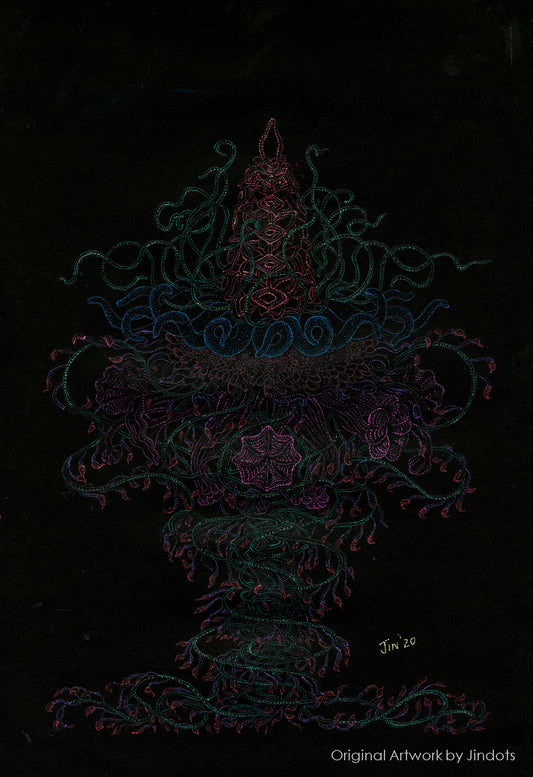 Haeckle's Jelly, Jindots, pens on paper, 2020