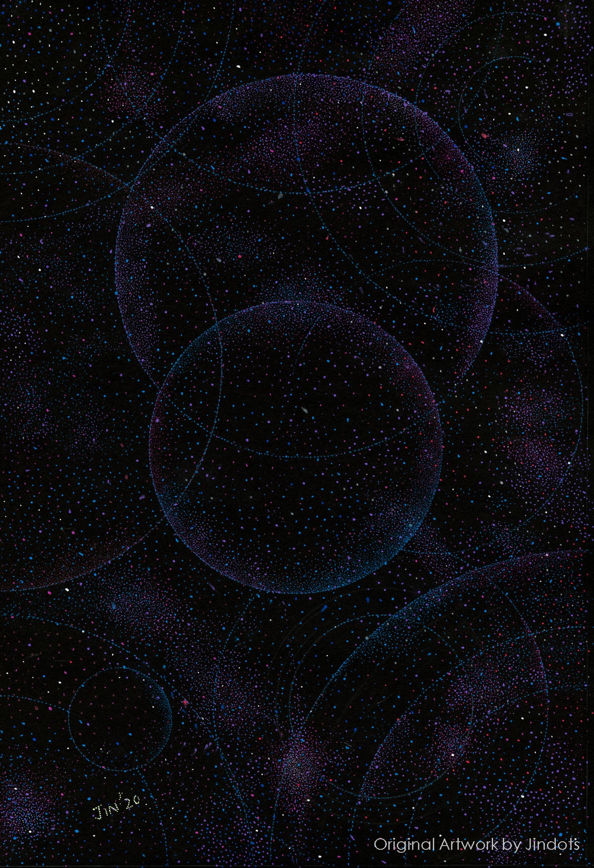 Infinite Universe, Jindots, pens on paper, 2020