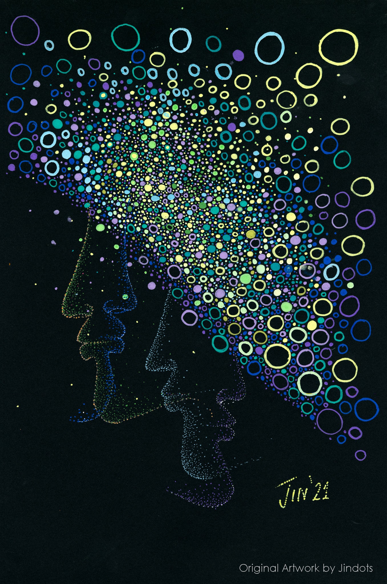 Schizophrenia, Jindots, pens on paper, 2021