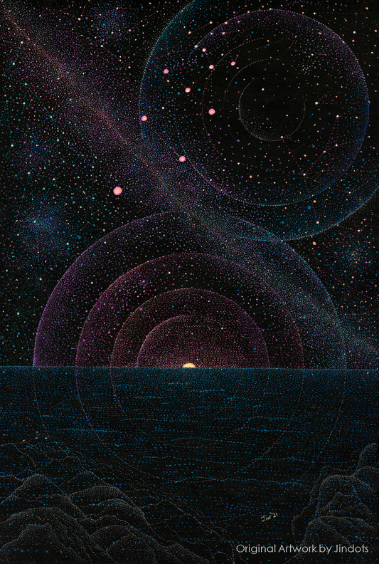 Mumbai had sunsets, Jindots, pens on paper, 2021