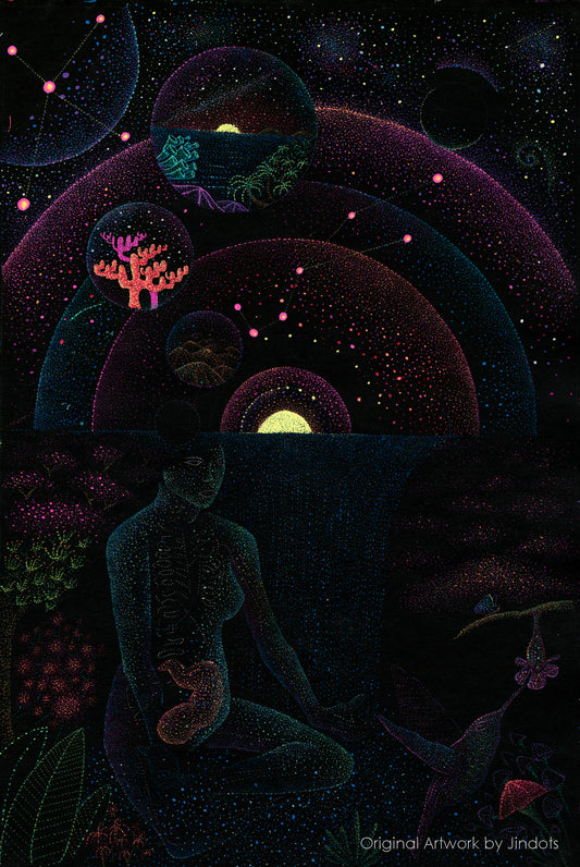 Birth, Jindots, pens on paper, 2022