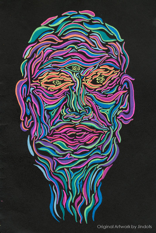 The dots melted, Jindots, pens on paper, 2022