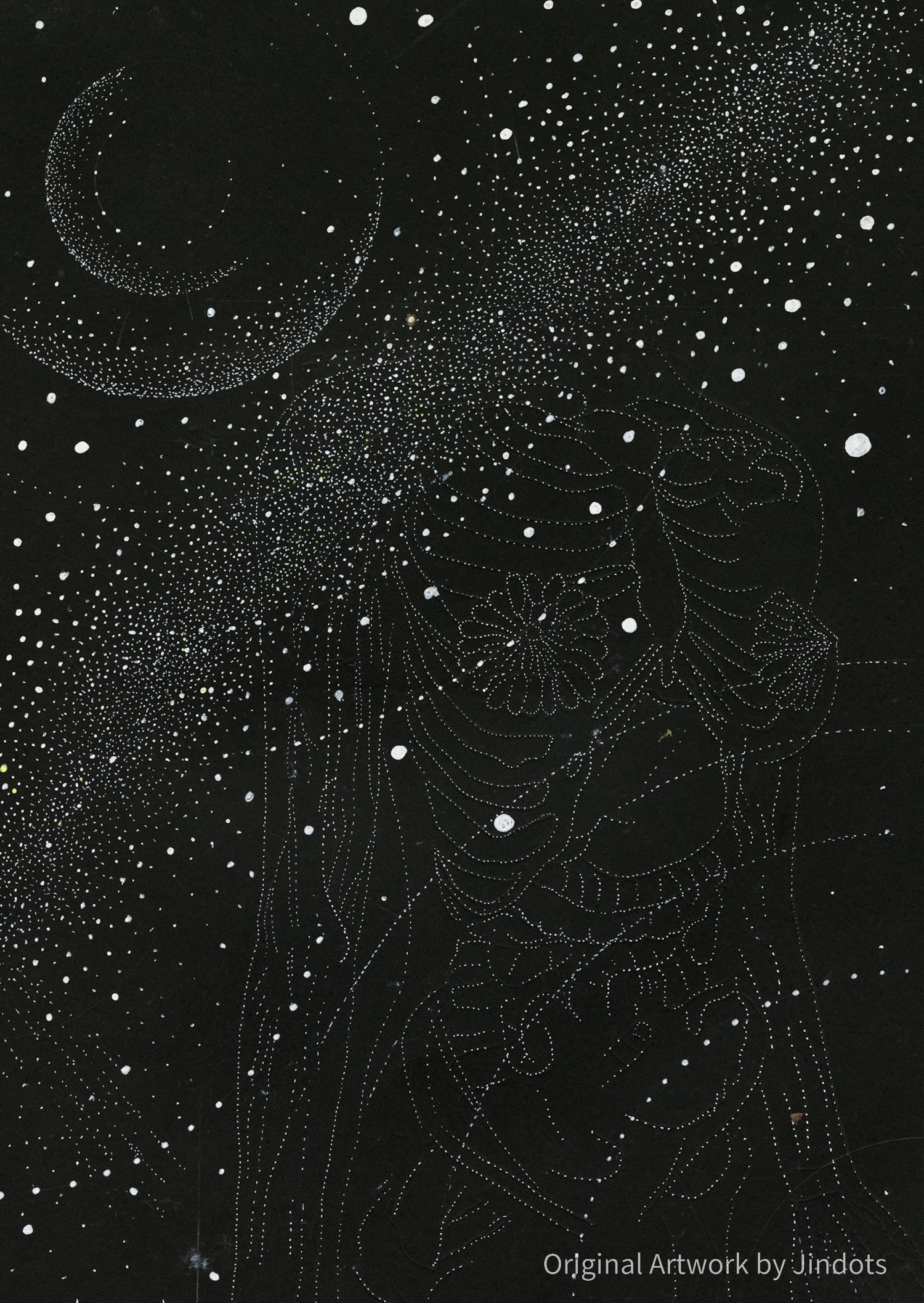 She is Cosmic - Original Artwork by Jindots