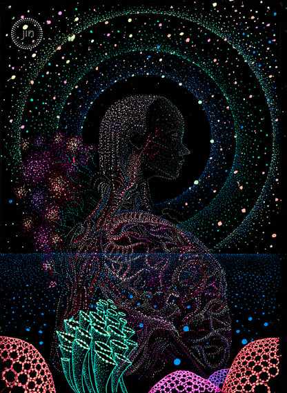 Psychedelic Mermaid - Original Artwork by Jindots