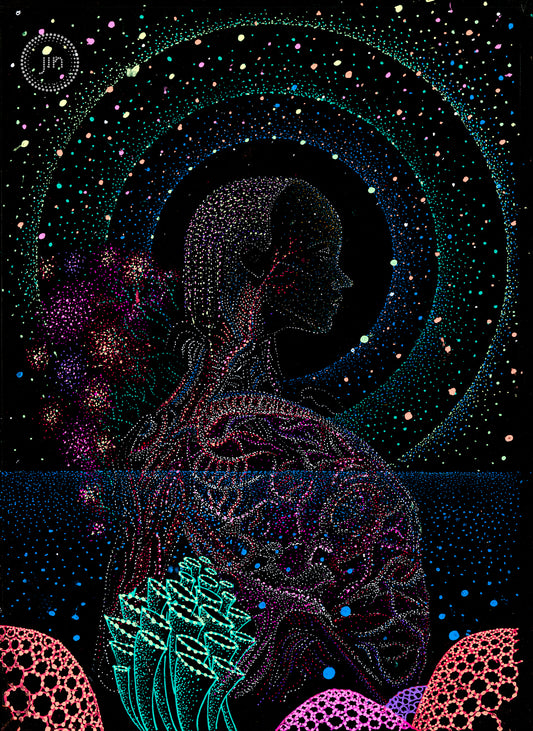 Psychedelic Mermaid - Original Artwork by Jindots