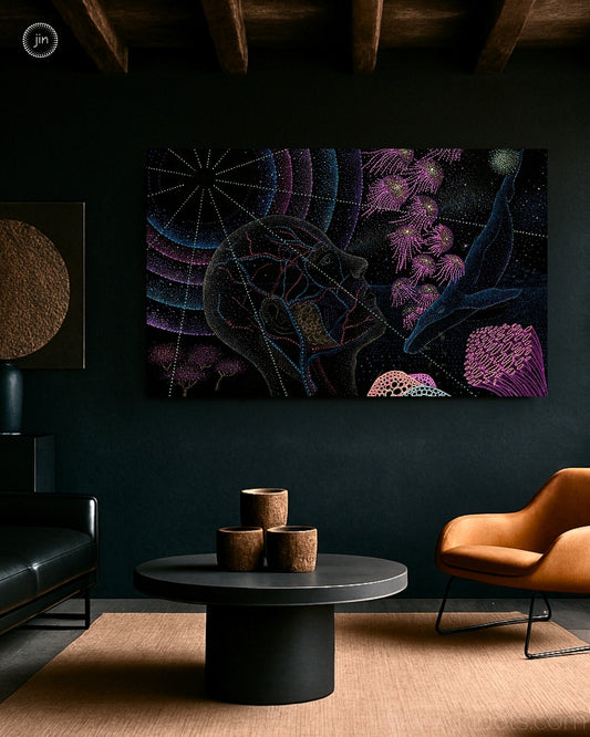 Why can't I breathe underwater?: Psychedelic Visionary Art: Gallery-wrapped ready to hang canvas print