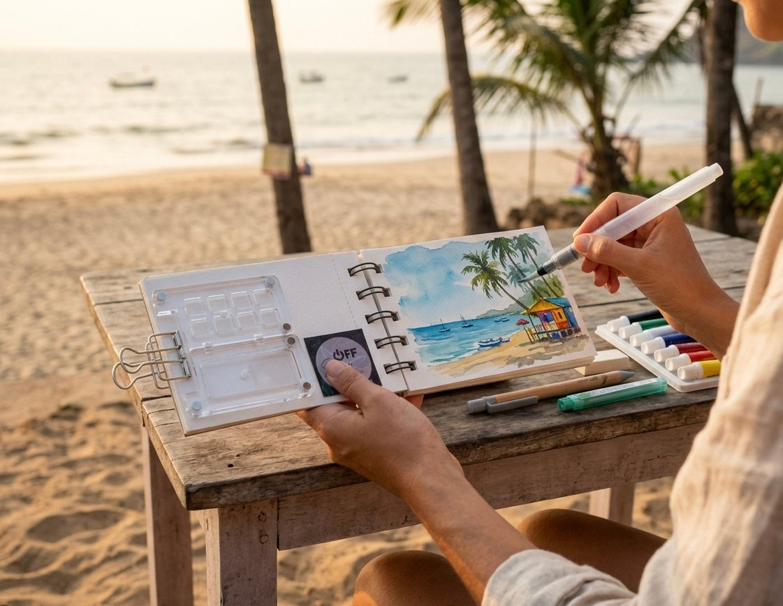 Water Therapy: Travel Watercolor Kit for Screen-Free Creativity