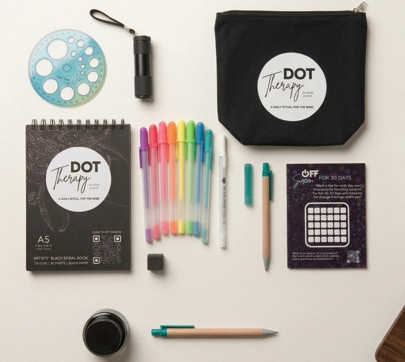 Dot Therapy: the screen-free creative ritual for reclaiming your focus.