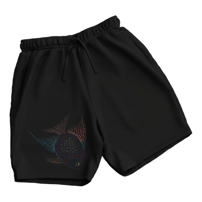 trekking-hiking-gym-shorts-for-men-Wildlife-nature-design-cotton-black-curiosity-fish
